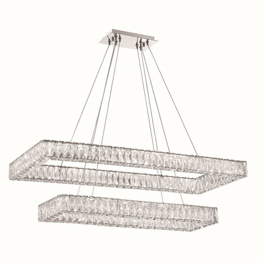 42" Wide LED Crystal Linear Chandelier