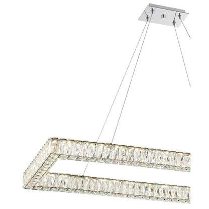 50" Wide LED Crystal Linear Chandelier