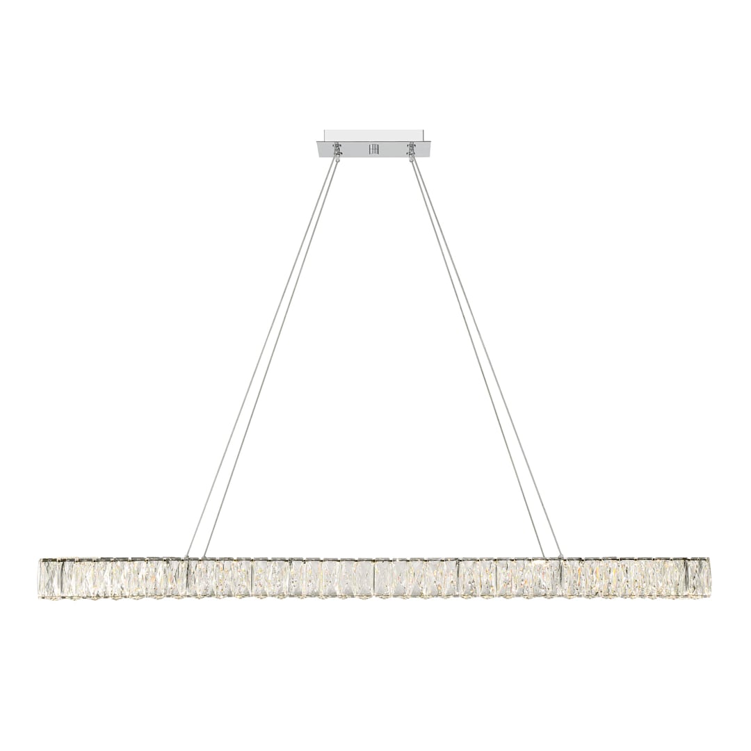 50" Wide LED Crystal Linear Chandelier