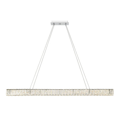 50" Wide LED Crystal Linear Chandelier