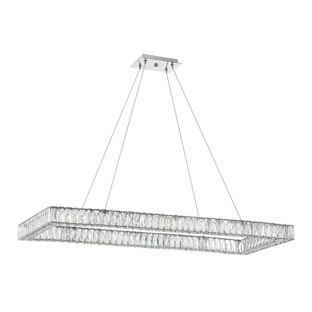 50" Wide LED Crystal Linear Chandelier