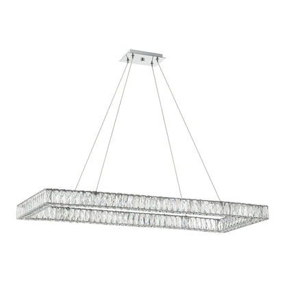 50" Wide LED Crystal Linear Chandelier