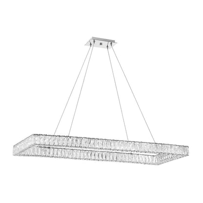 50" Wide LED Crystal Linear Chandelier