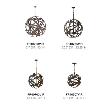 Carson 8 Light 34" Wide Globe Chandelier