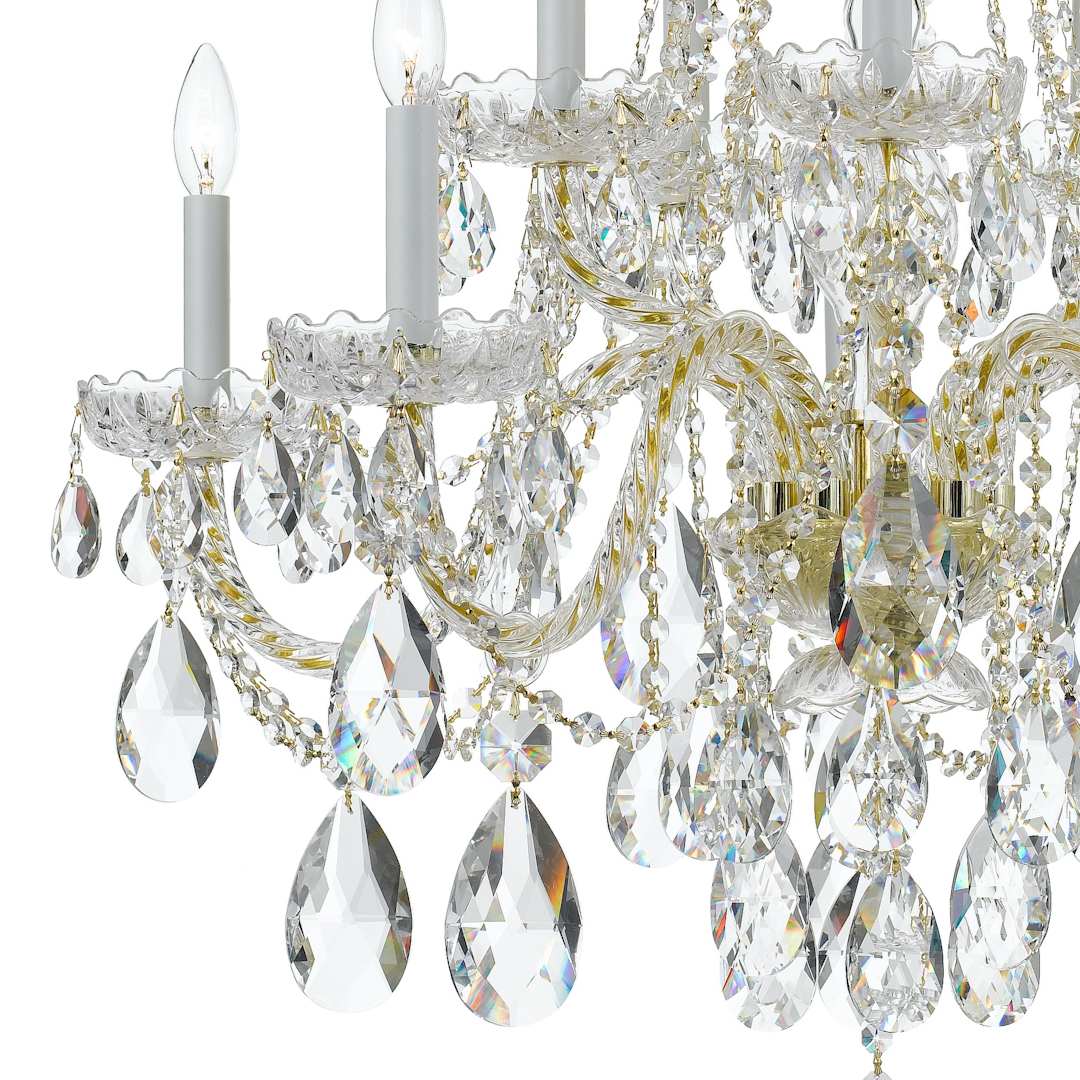 Traditional Crystal 10 Light 32" Wide Crystal Chandelier with Swarovski Strass Crystal Accents