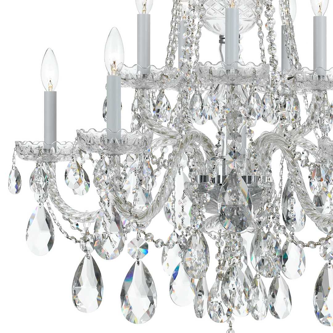 Traditional Crystal 10 Light 32" Wide Crystal Chandelier with Swarovski Spectra Crystal Accents