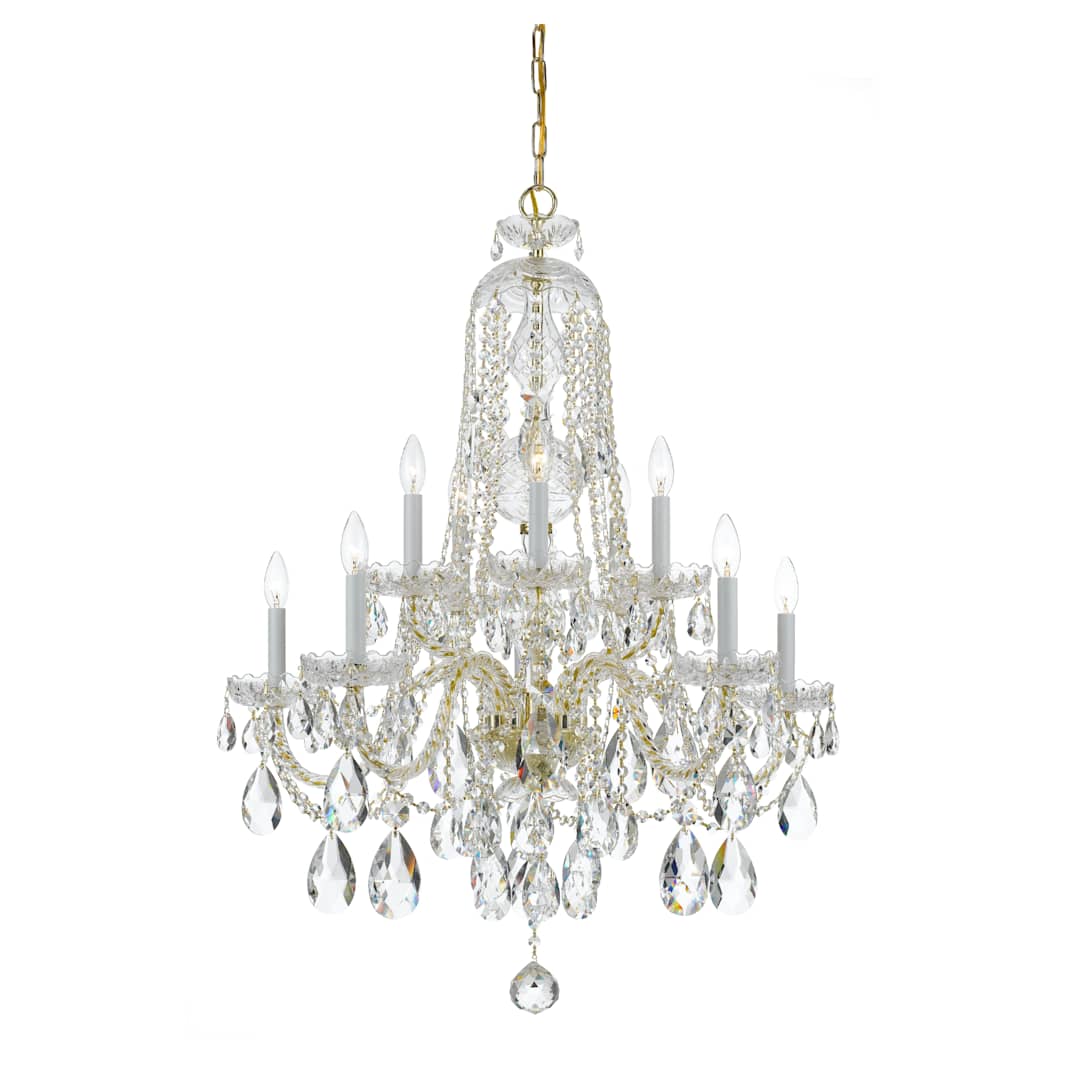 Traditional Crystal 10 Light 32" Wide Crystal Chandelier with Swarovski Strass Crystal Accents