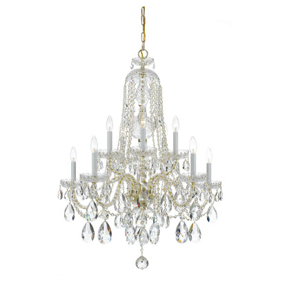 Traditional Crystal 10 Light 32" Wide Crystal Chandelier with Swarovski Strass Crystal Accents