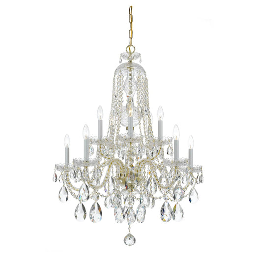 Traditional Crystal 10 Light 32" Wide Crystal Chandelier with Swarovski Strass Crystal Accents