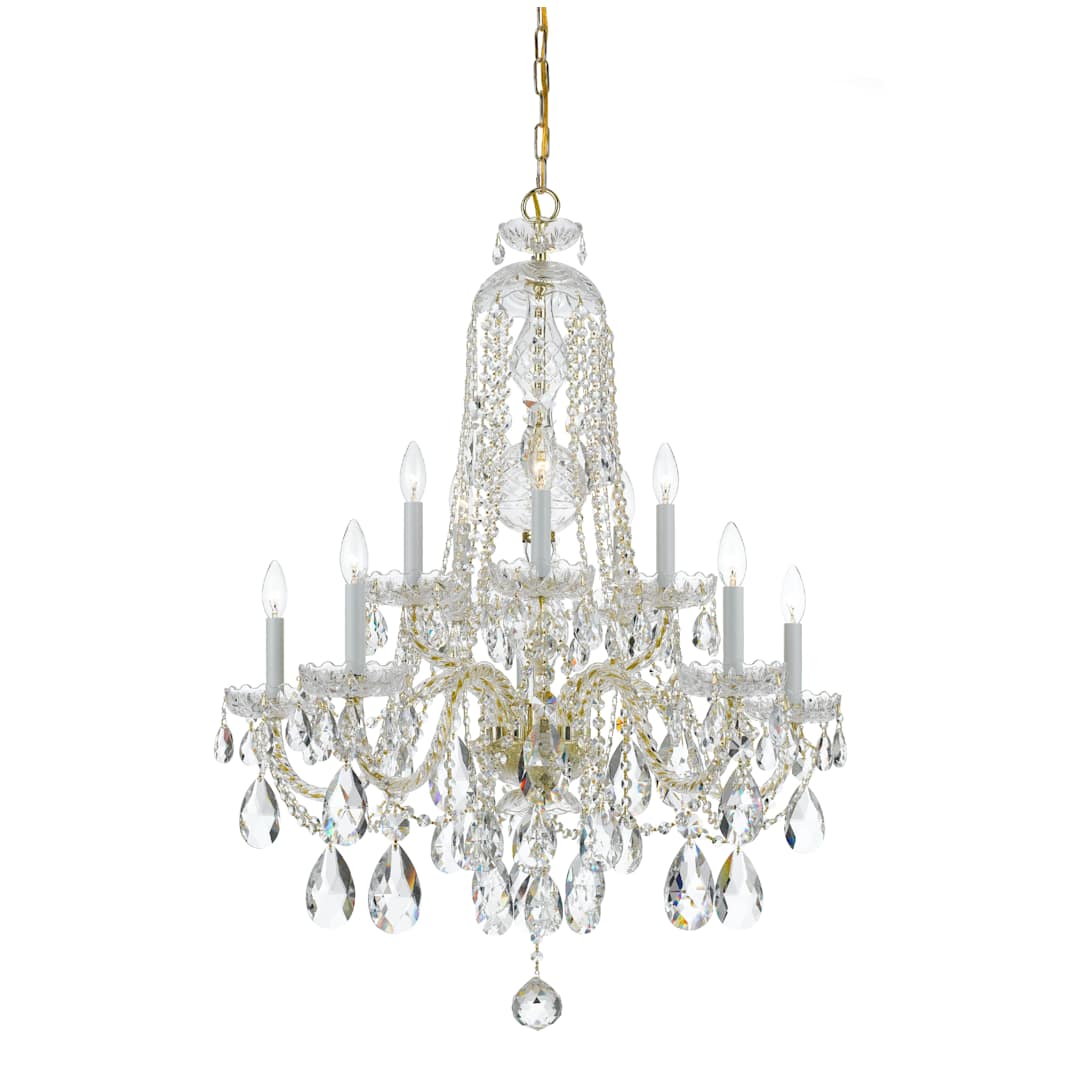 Traditional Crystal 10 Light 32" Wide Crystal Chandelier with Swarovski Spectra Crystal Accents
