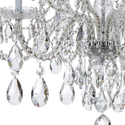 Traditional Crystal 12 Light 38" Wide Crystal Chandelier with Hand Cut Crystal Accents