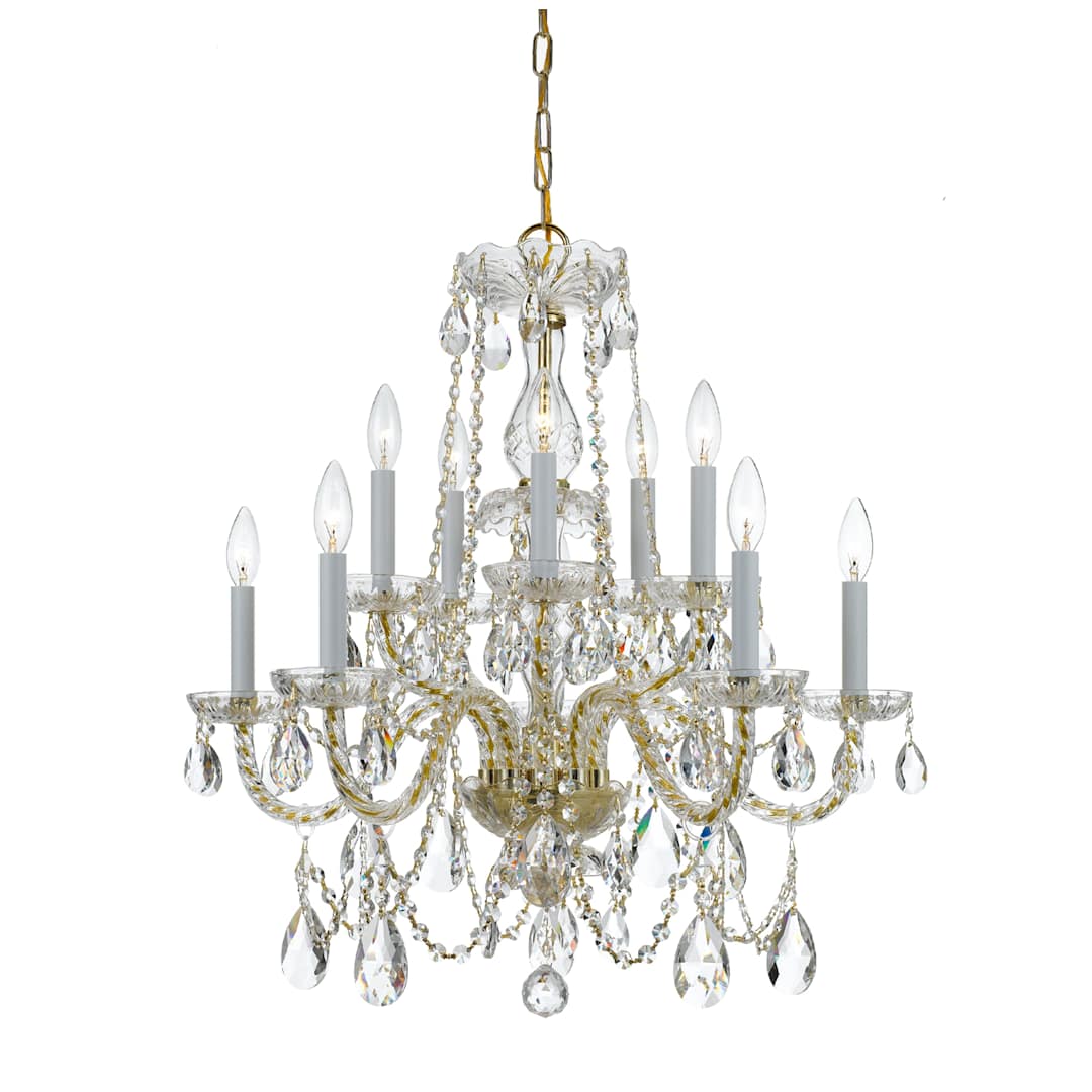 Traditional Crystal 10 Light 26" Wide Crystal Chandelier with Swarovski Strass Crystal Accents