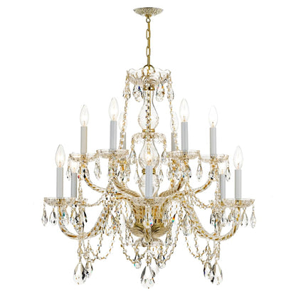 Traditional Crystal 12 Light 31" Wide Crystal Chandelier with Swarovski Strass Crystal Accents