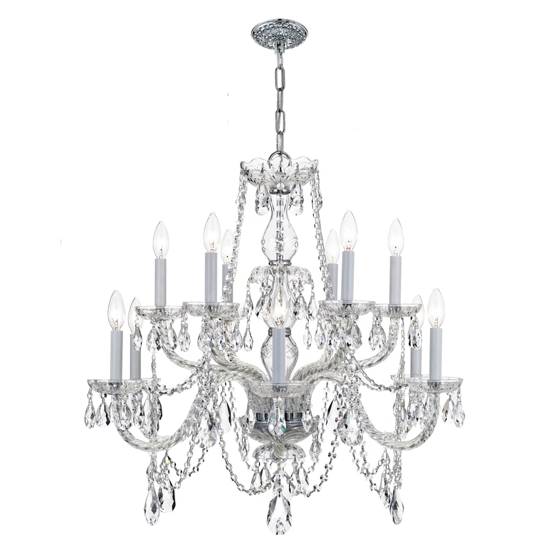 Traditional Crystal 12 Light 31" Wide Crystal Chandelier with Swarovski Spectra Crystal Accents
