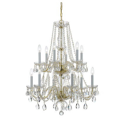 Traditional Crystal 12 Light 26" Wide Crystal Chandelier with Swarovski Strass Crystal Accents