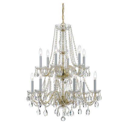 Traditional Crystal 12 Light 26" Wide Crystal Chandelier with Swarovski Spectra Crystal Accents
