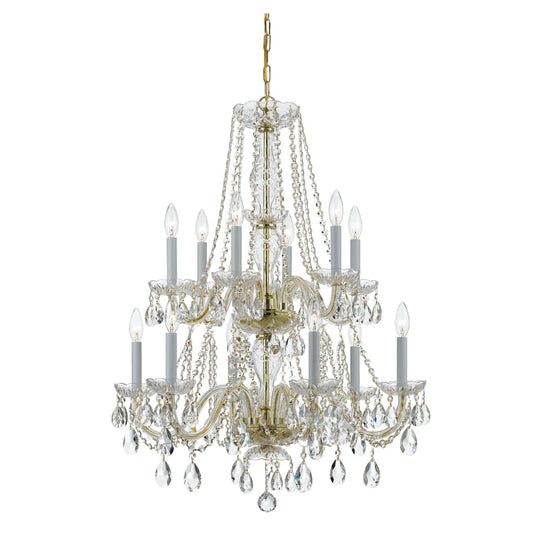 Traditional Crystal 12 Light 26" Wide Crystal Chandelier with Swarovski Spectra Crystal Accents