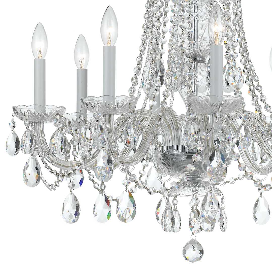 Traditional Crystal 8 Light 26" Wide Crystal Chandelier with Swarovski Strass Crystal Accents