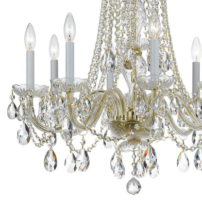 Traditional Crystal 8 Light 26" Wide Crystal Chandelier with Swarovski Strass Crystal Accents