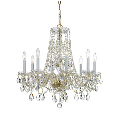 Traditional Crystal 8 Light 26" Wide Crystal Chandelier with Swarovski Strass Crystal Accents