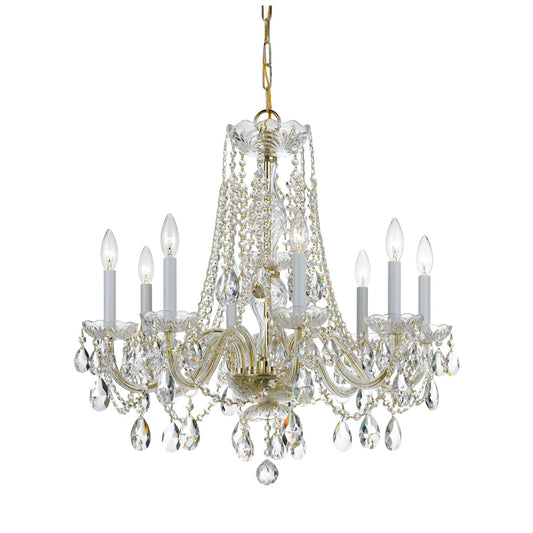 Traditional Crystal 8 Light 26" Wide Crystal Chandelier with Swarovski Strass Crystal Accents