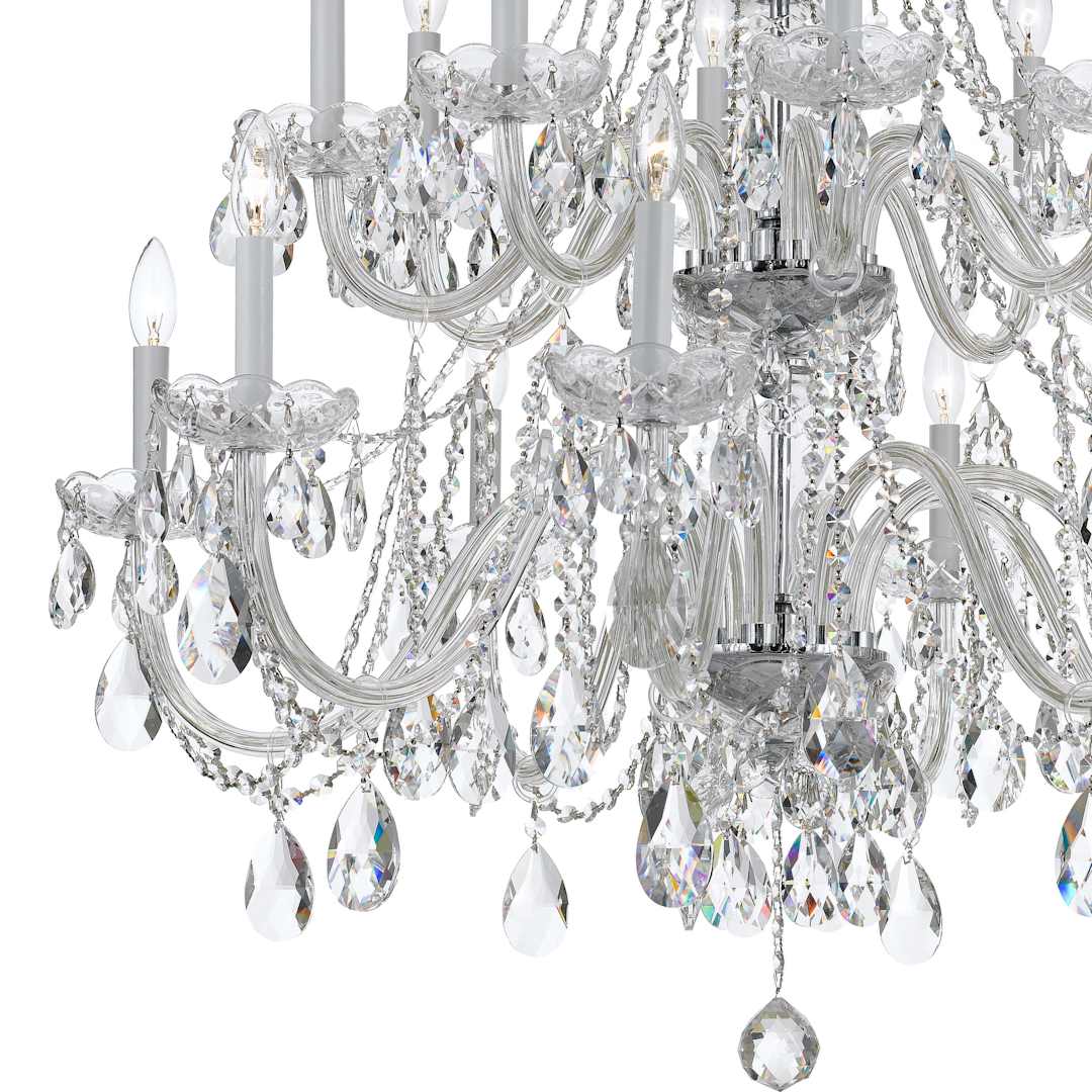 Traditional Crystal 16 Light 37" Wide Crystal Chandelier with Swarovski Spectra Crystal Accents