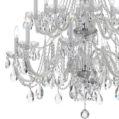 Traditional Crystal 16 Light 37" Wide Crystal Chandelier with Swarovski Spectra Crystal Accents