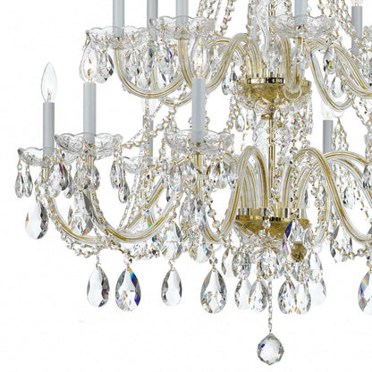 Traditional Crystal 16 Light 37" Wide Crystal Chandelier with Swarovski Spectra Crystal Accents