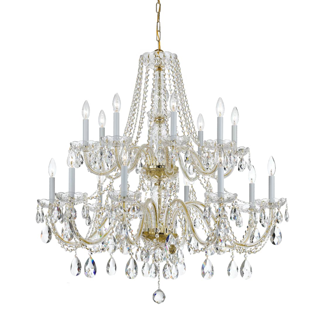 Traditional Crystal 16 Light 37" Wide Crystal Chandelier with Swarovski Spectra Crystal Accents