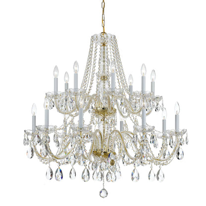 Traditional Crystal 16 Light 37" Wide Crystal Chandelier with Swarovski Spectra Crystal Accents