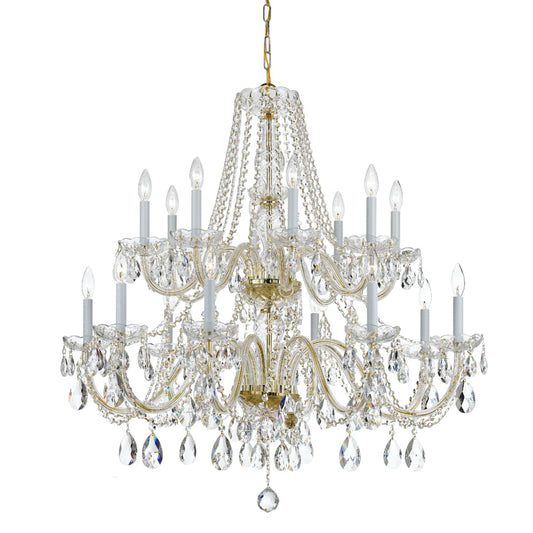 Traditional Crystal 16 Light 37" Wide Crystal Chandelier with Swarovski Spectra Crystal Accents
