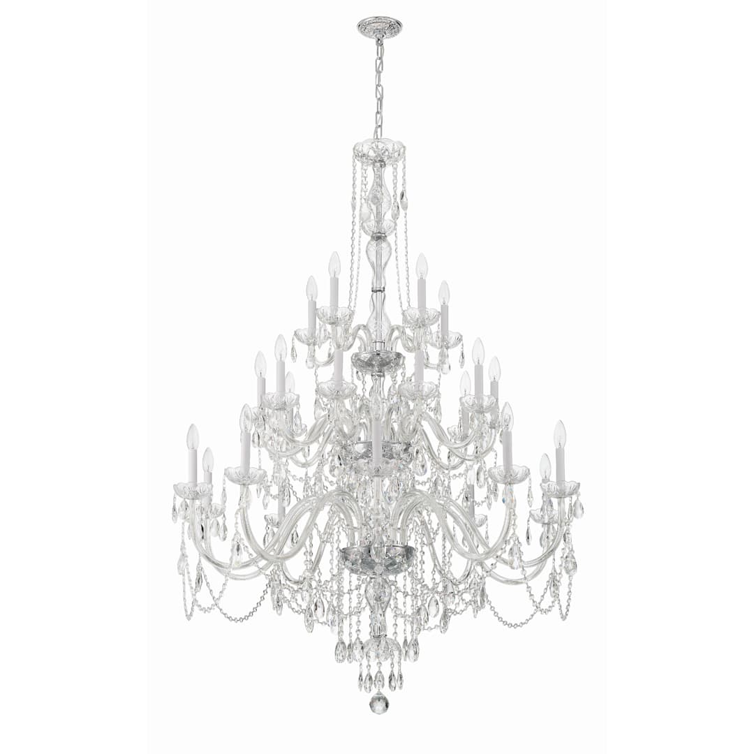 Traditional Crystal 25 Light 45" Wide Crystal Candle Style Chandelier