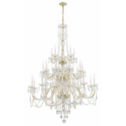 Traditional Crystal 25 Light 45" Wide Crystal Candle Style Chandelier
