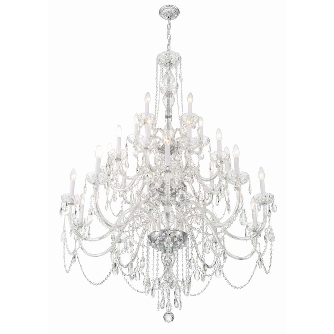 Traditional Crystal 25 Light 45" Wide Crystal Candle Style Chandelier
