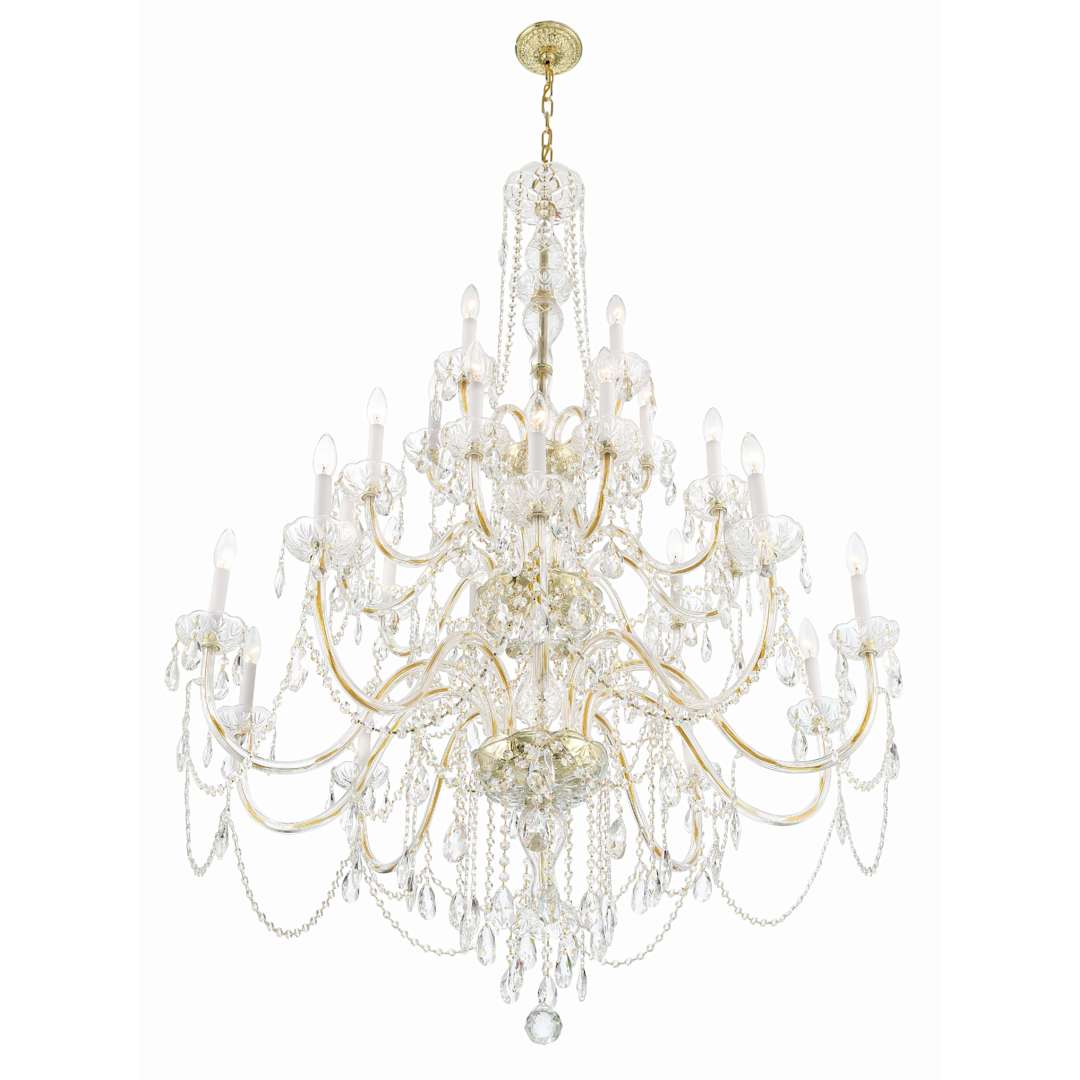 Traditional Crystal 25 Light 45" Wide Crystal Candle Style Chandelier