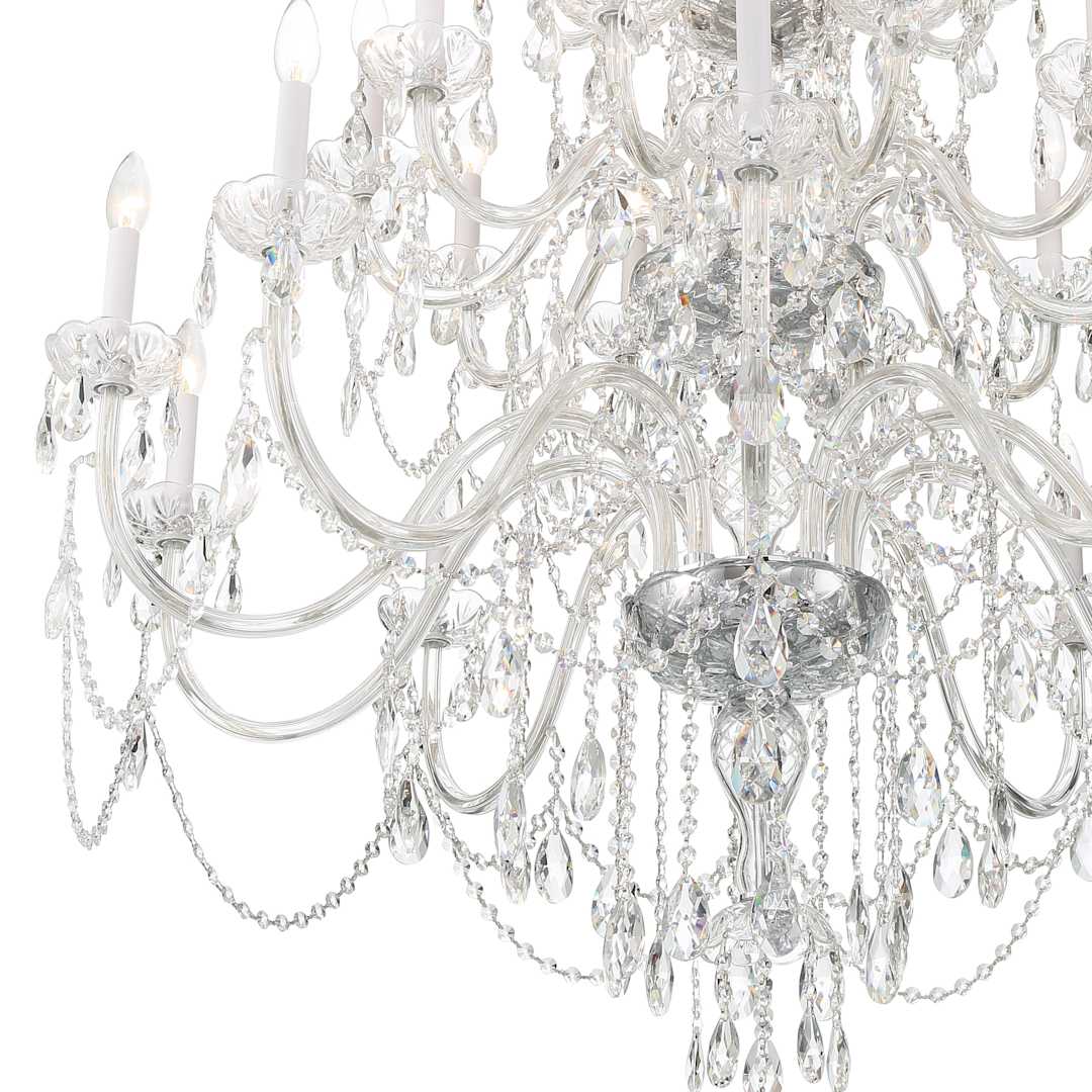 Traditional Crystal 25 Light 45" Wide Crystal Candle Style Chandelier