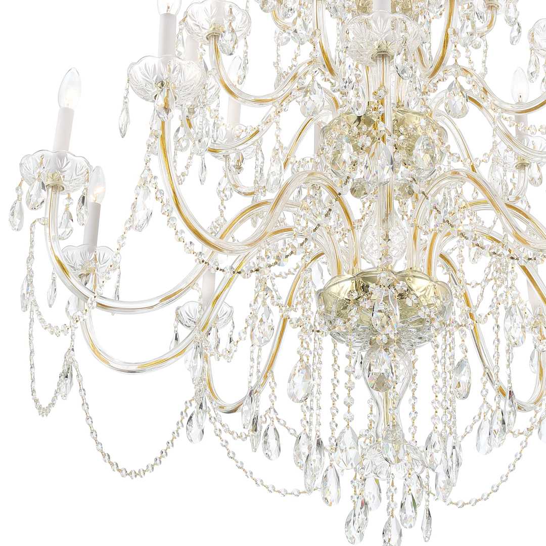 Traditional Crystal 25 Light 45" Wide Crystal Candle Style Chandelier