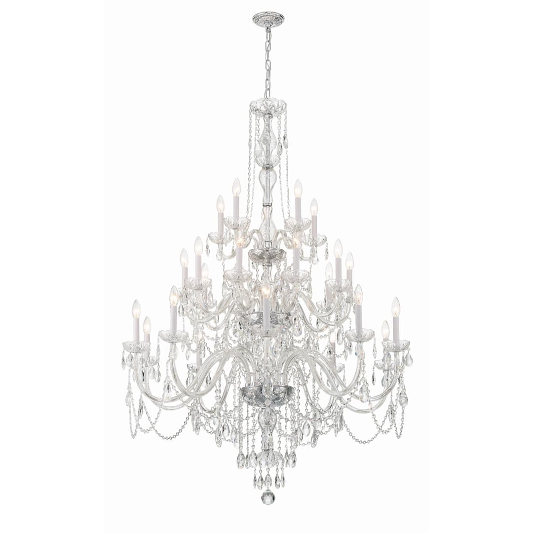 Traditional Crystal 25 Light 45" Wide Crystal Candle Style Chandelier