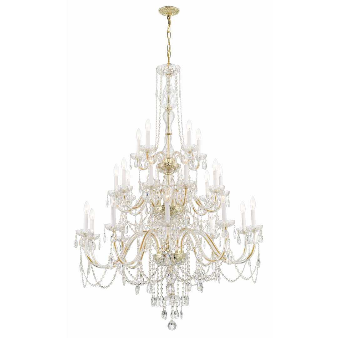 Traditional Crystal 25 Light 45" Wide Crystal Candle Style Chandelier