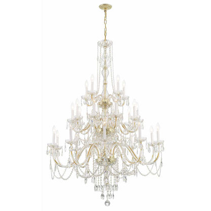 Traditional Crystal 25 Light 45" Wide Crystal Candle Style Chandelier