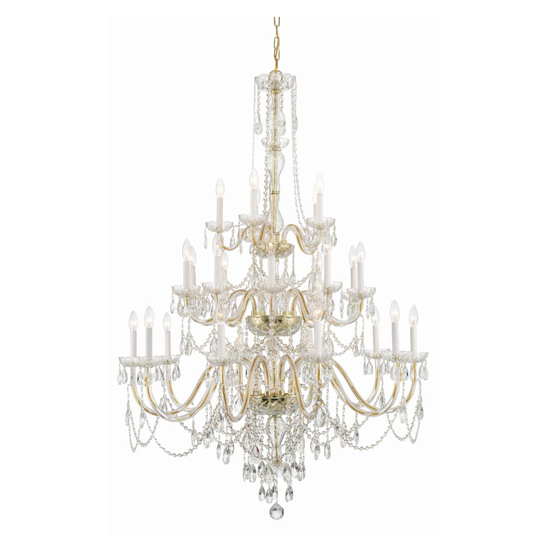 Traditional Crystal 25 Light 45" Wide Crystal Candle Style Chandelier