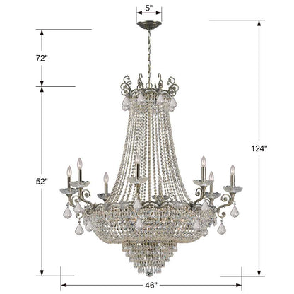 Majestic 20 Light 46" Wide Crystal Chandelier with Hand Cut Crystal Accents