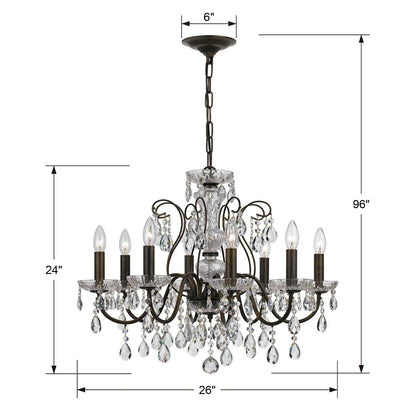 Butler 8 Light 26" Wide Crystal Chandelier with Swarovski Strass Crystal Accents