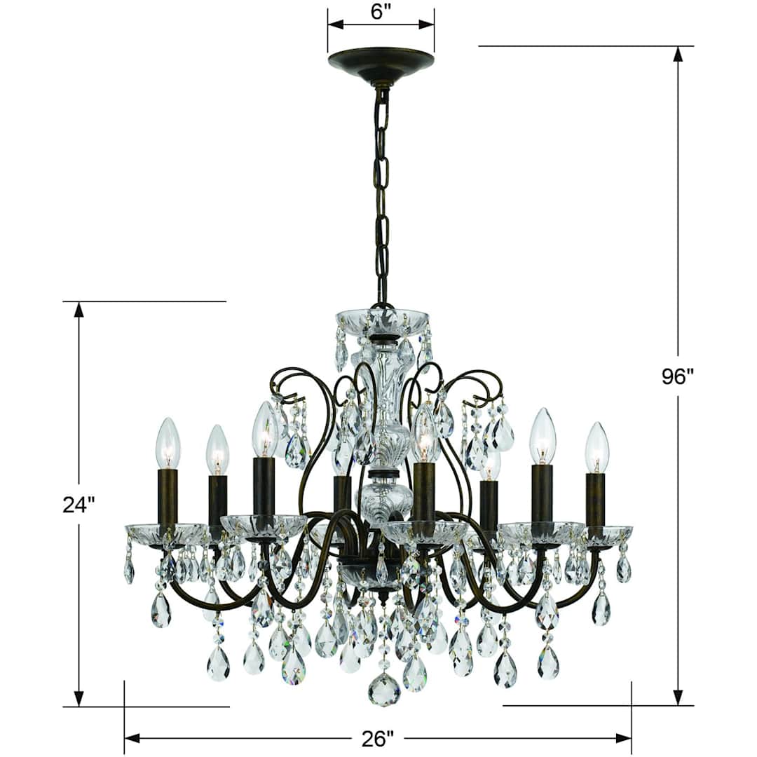 Butler 8 Light 26" Wide Crystal Chandelier with Swarovski Strass Crystal Accents