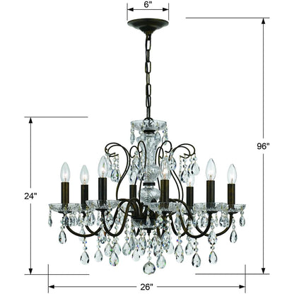 Butler 8 Light 26" Wide Crystal Chandelier with Swarovski Strass Crystal Accents