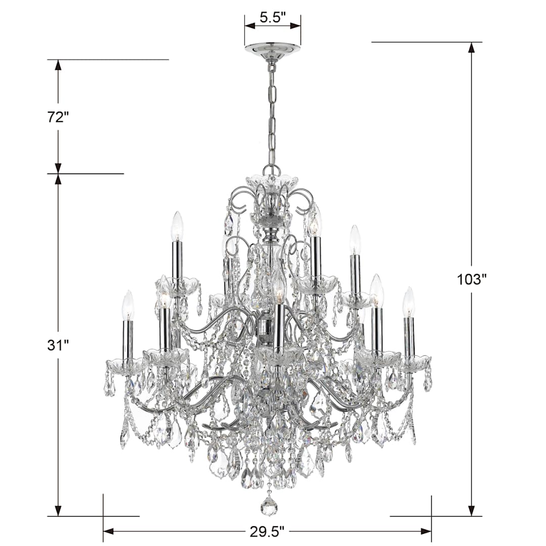 Imperial 12 Light 30" Wide Crystal Chandelier with Swarovski Spectra Crystal Accents
