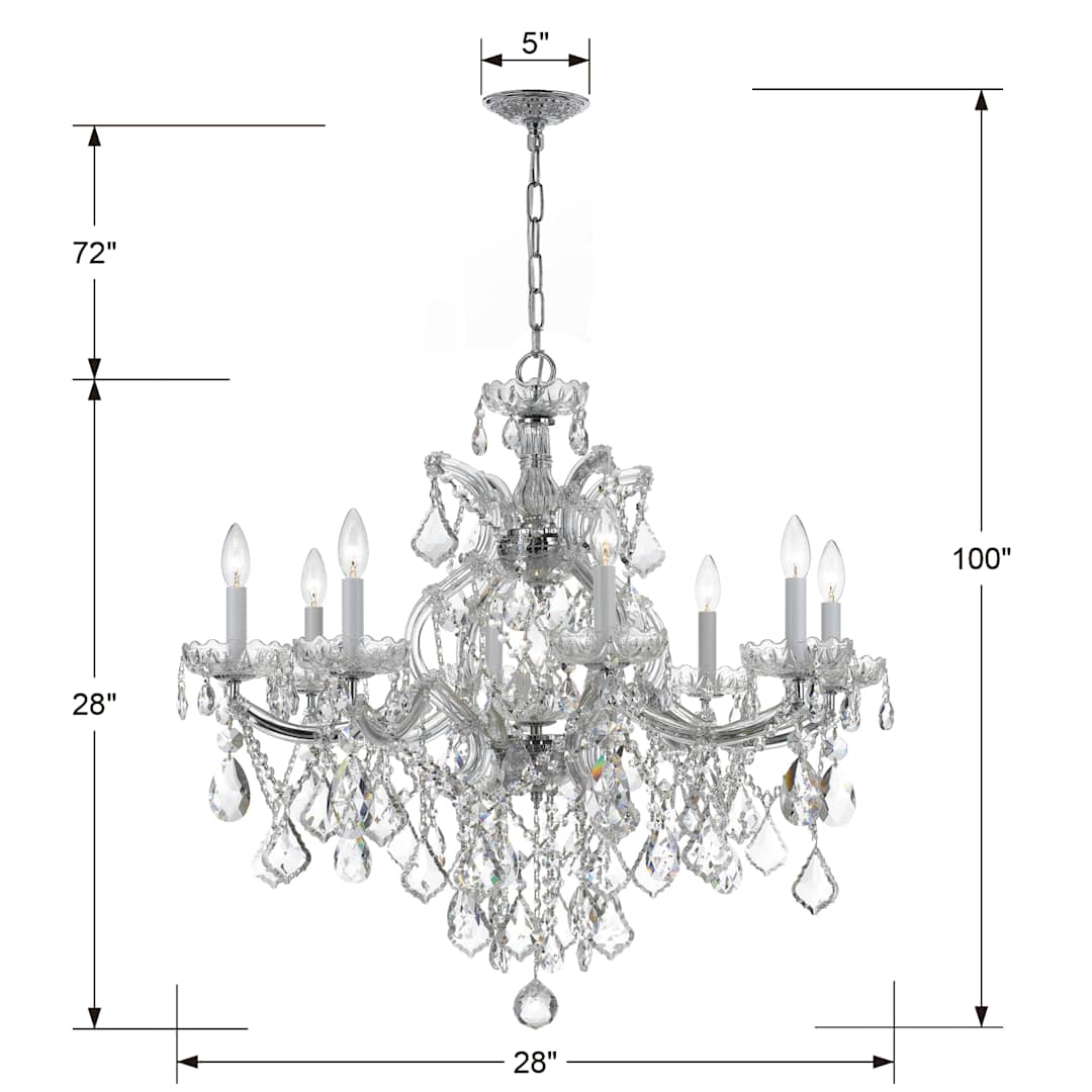 Maria Theresa 9 Light 28" Wide Crystal Chandelier with Swarovski Strass Crystal Accents