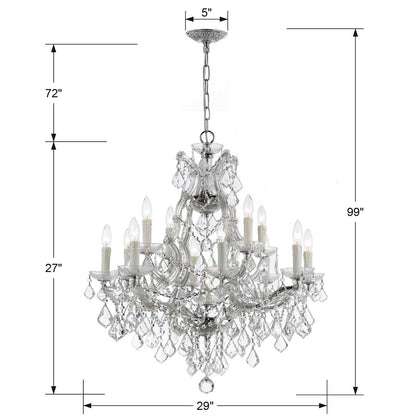 Maria Theresa 13 Light 29" Wide Crystal Chandelier with Swarovski Strass Crystal Accents