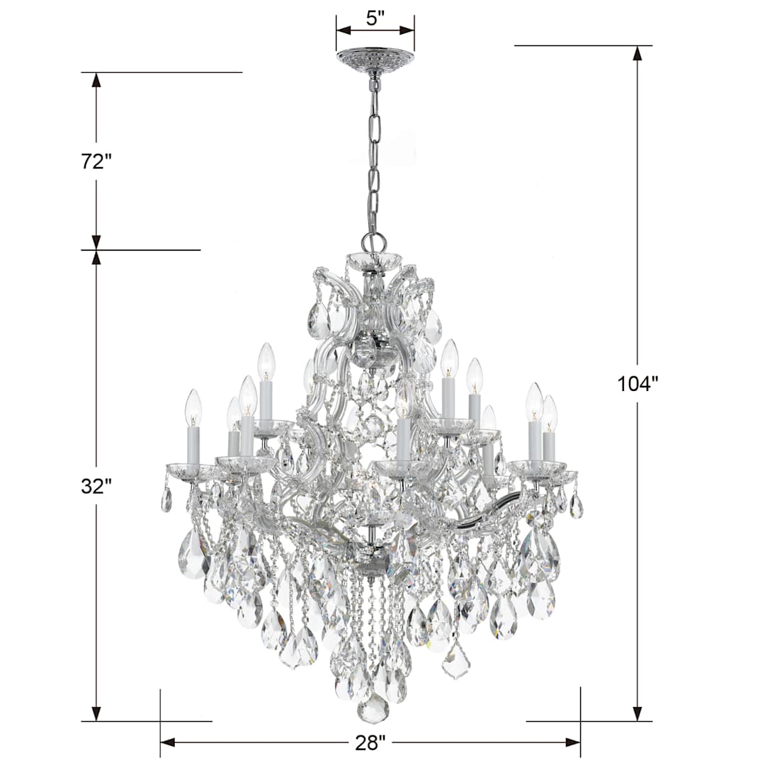 Maria Theresa 13 Light 28" Wide Crystal Chandelier with Swarovski Spectra Crystal Accents