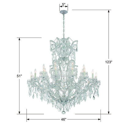 Maria Theresa 25 Light 46" Wide Crystal Chandelier with Hand Cut Crystal Accents